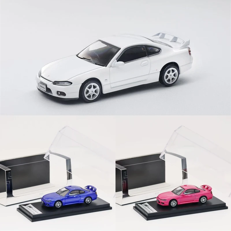 

Литая под давлением модель автомобиля Shadow 1:64 S15 Silvia White Blue Pink