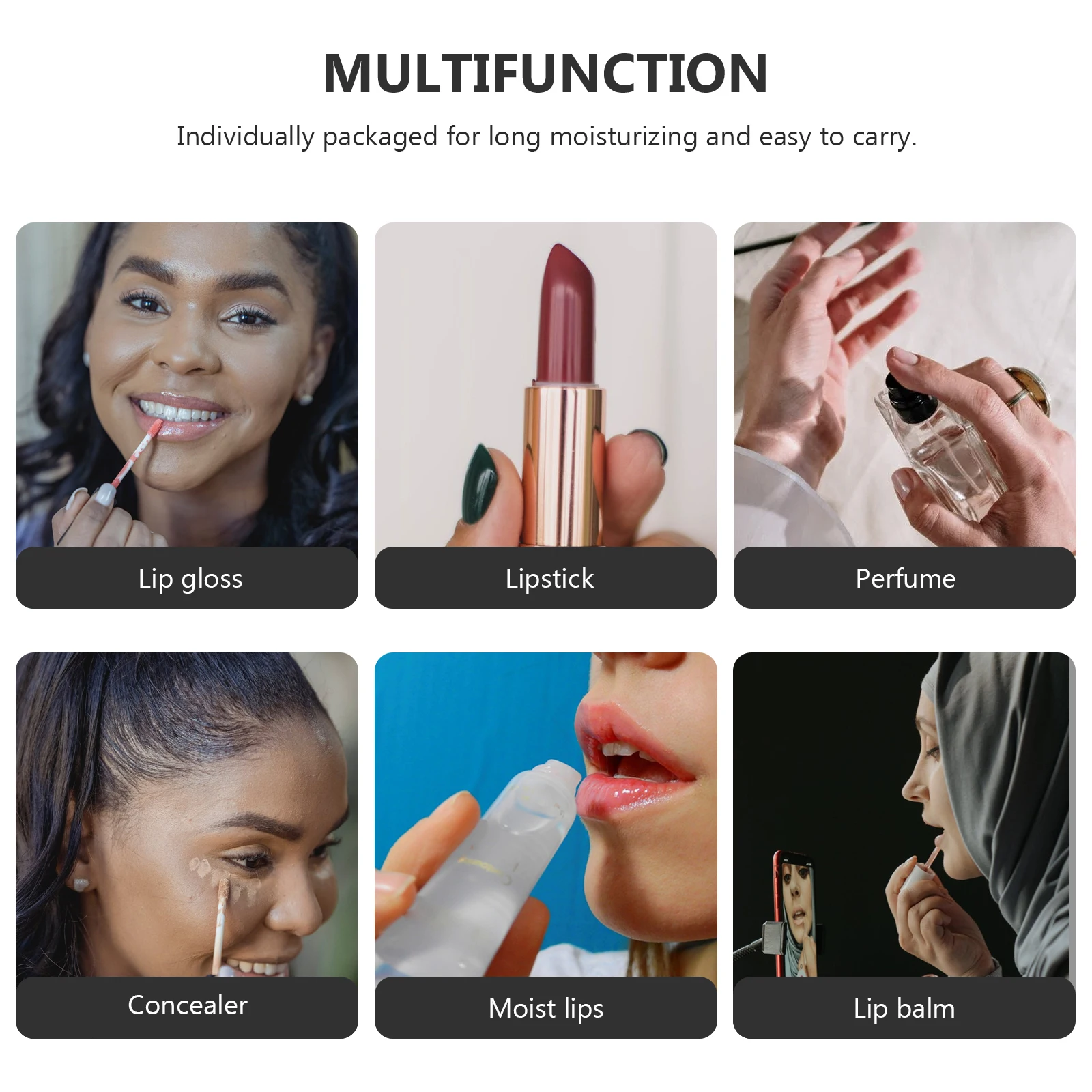 

5pcs Refillable Lip Gloss Tubes Mini Lipstick Bottles Travel Use Empty Plastic Leak-Proof Portable Lip Color Tubes For Diy