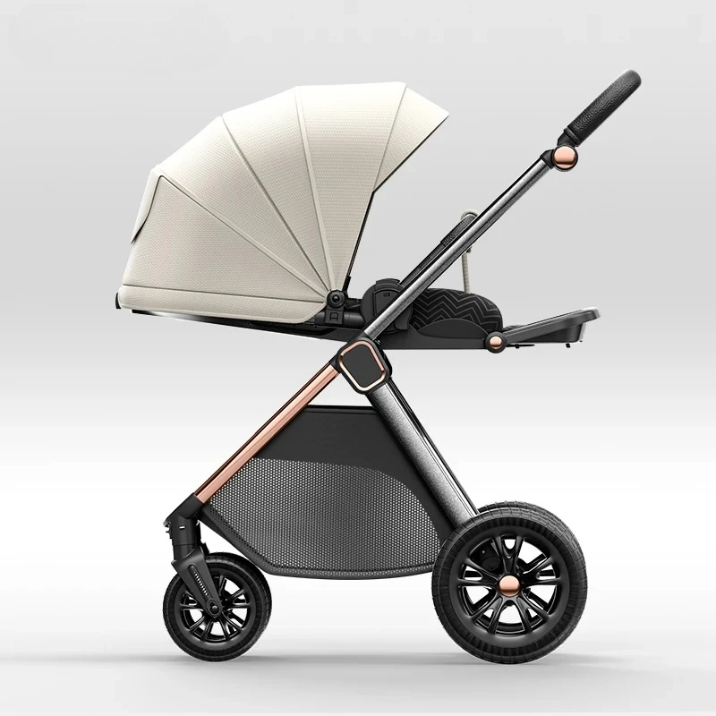 

Портативная легкая коляска-трансформер с высоким положением сиденья для детей от 0 до 3 лет, складная, с возможностью сидеть или лежать, детская коляска-автокресло