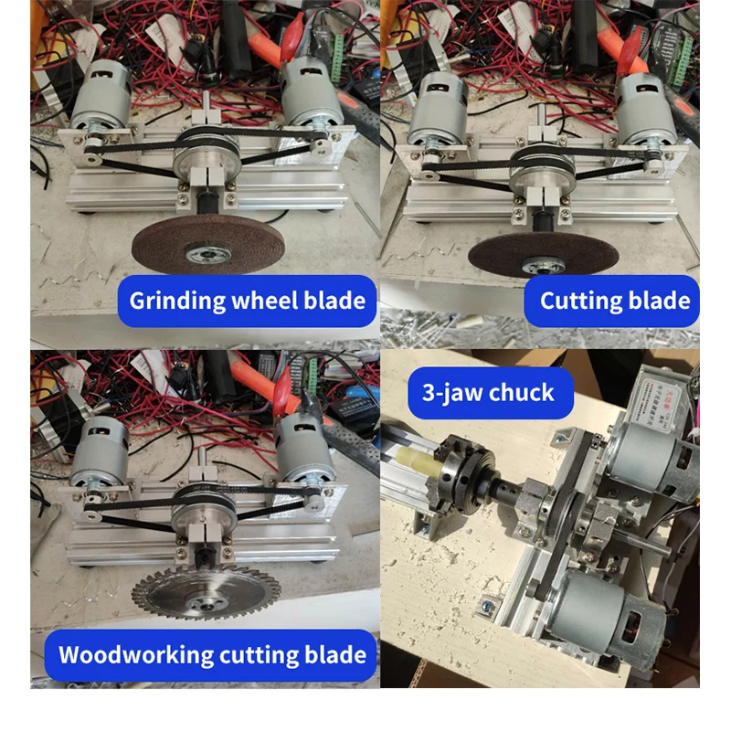 DC 12V 24V Dual Motor Drive 775 795 895 DC Dual Spindle Motor Drive Kit Timing Belt Pulley 60 80 Teeth Synchronous Wheels