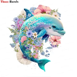 Three Ratels  Dolphin Car Stickers Refrigerator Laptop Luggage Skateboard Decor Decals Vinyl Material Waterproof Protected Decal