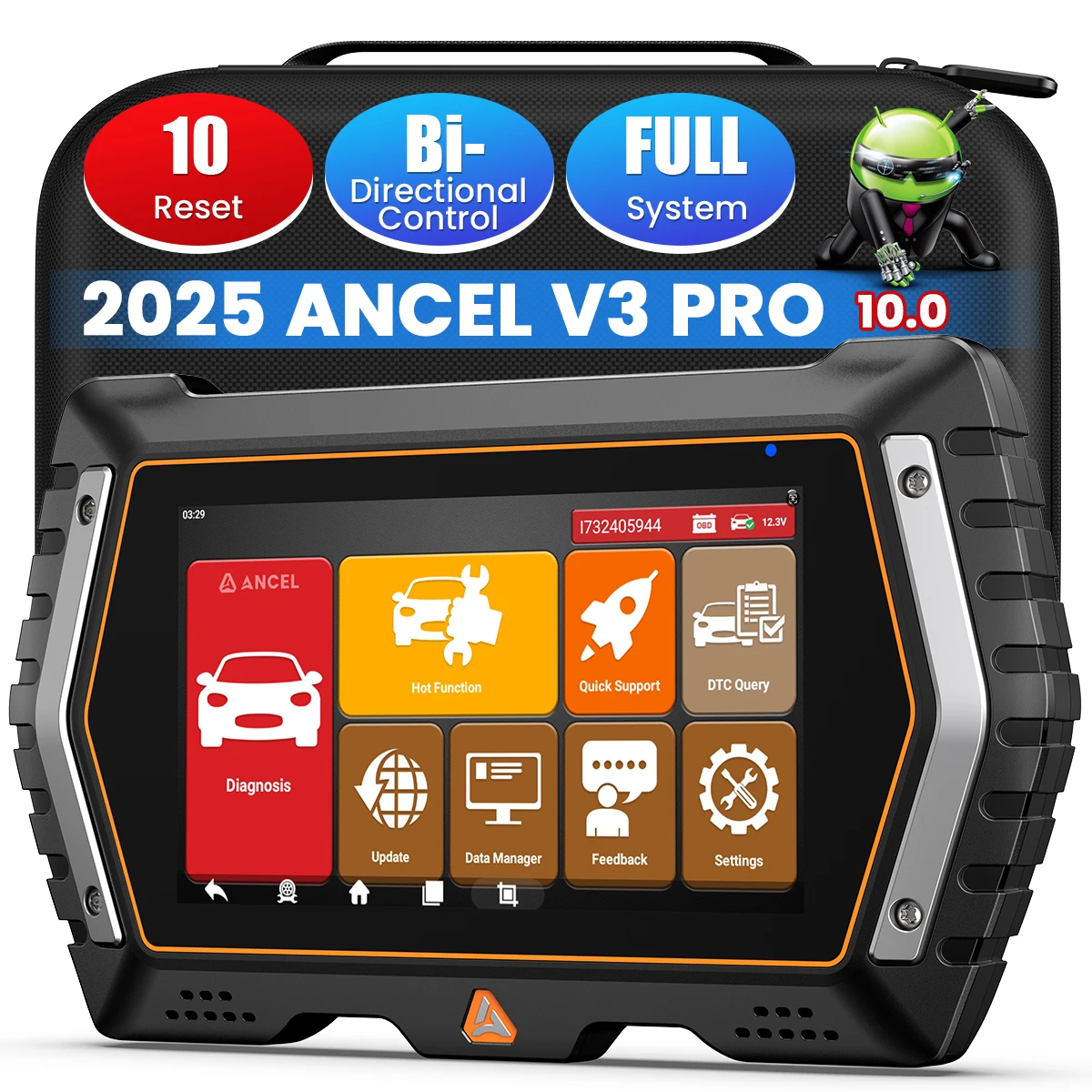 

Ancel V3 Pro OBD2 Scanner Bidirectional CAN-FD ABS EPB TPMS OIL Reset All Systems Diagnostic Tool Lifetime Free Update