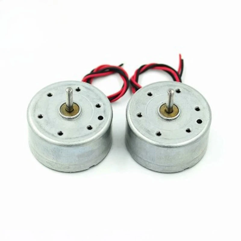 10pcs Round Mini DC Motor Micro 300 Solar DC 3V 4.5V 5V Motor For CD Player 2 Pins Plug Spacing 2.0mm PH2.0mm Brush DC Motors