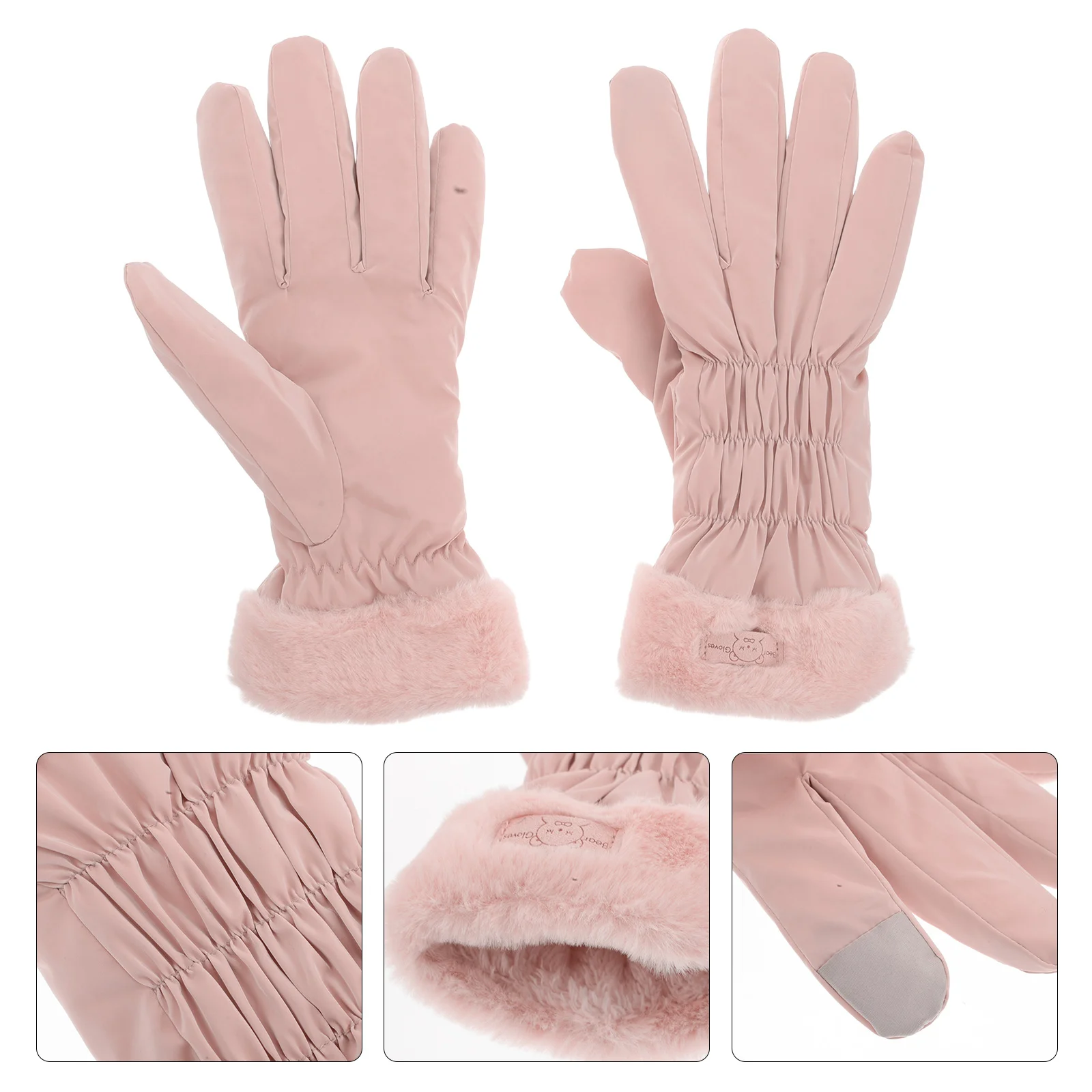 Guantes Térmicos para mujer, pantalla táctil, mensajes de texto, ciclismo, motocicleta impermeable para senderismo, tapones de calidad alimentaria