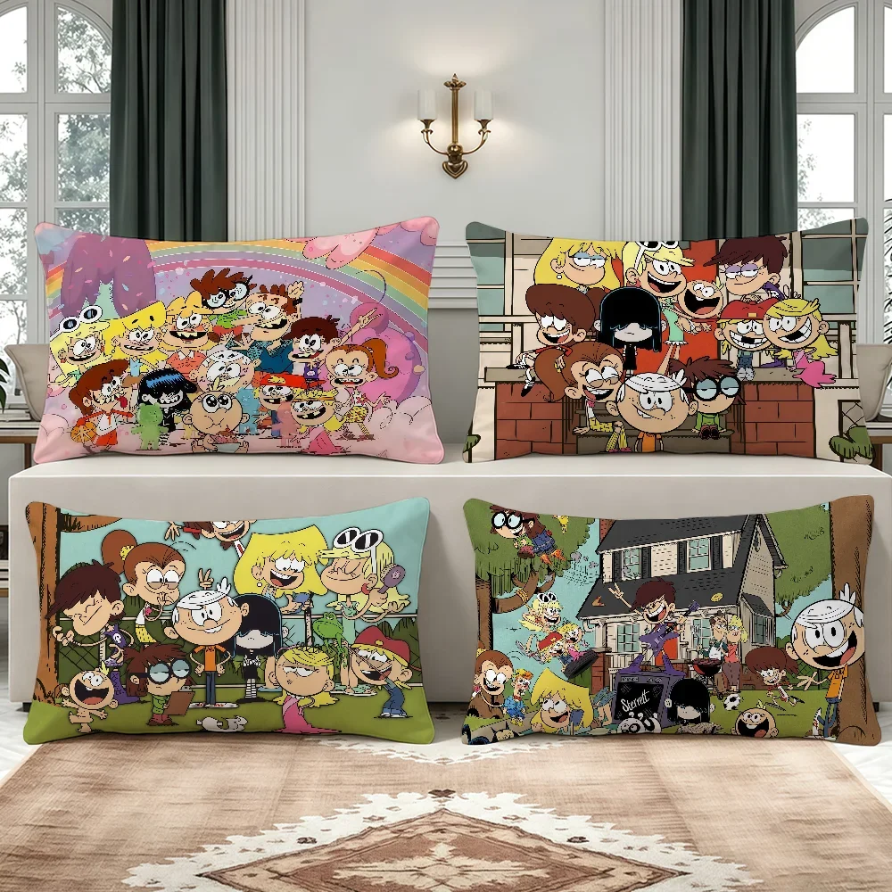 Cartoon the L-Loud H-House-S cushion cover Breathable Washable Decor Shell Pillowcase Zipper Sofa Office Lumbar Decoration