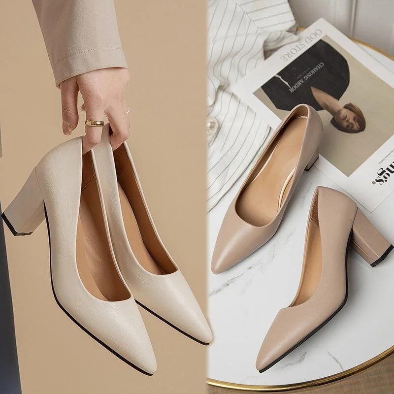 

Women's Summer High Heels Mary Janes Skirt Pairing Chunky Heel Elegance Fashionable Casual round Toe Rubber Outsole Shoes