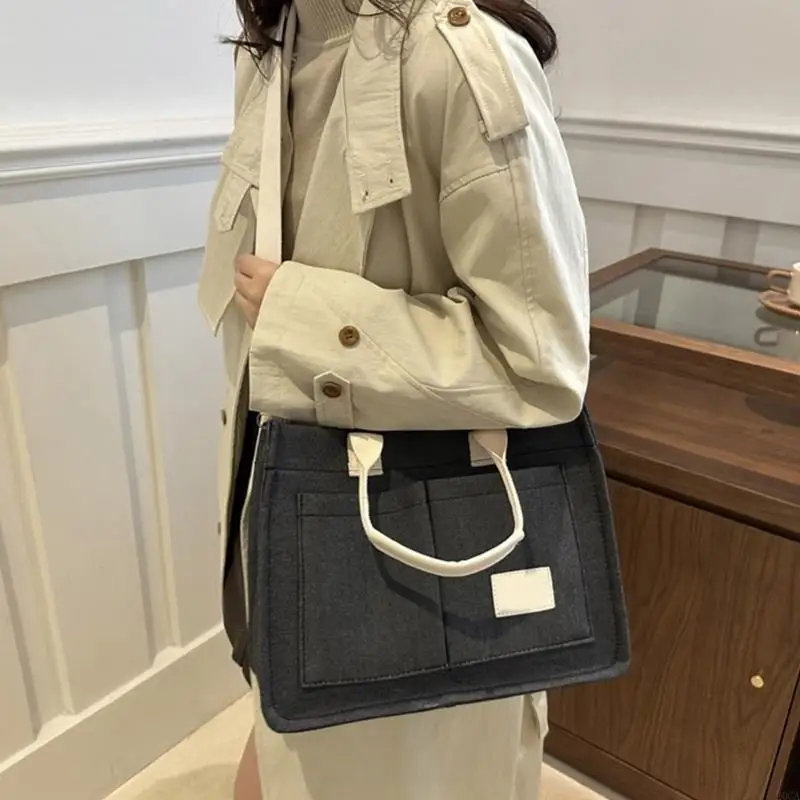

Women Crossbody Bag Canvas Shoulder Bag Top Handle Bag Large Capacity Work Bag 20CA