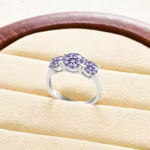 Total 4 carat moissanite ring D Color VVS1 EX Round Moissanite Ring 925 Sterling Silver Eternity Ring Women Engagement Wedding