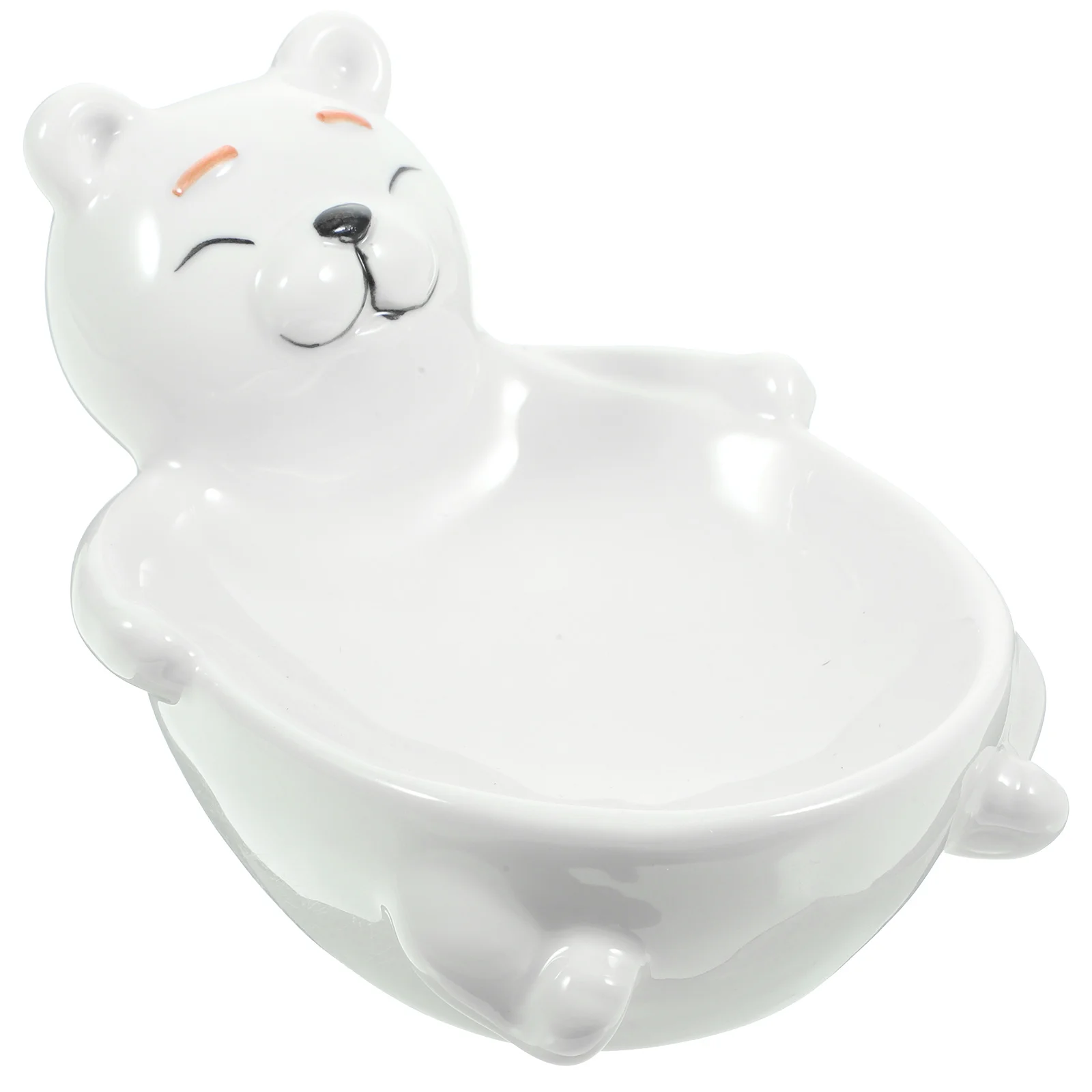 

Lovely Bear Ceramic Sauce Tray Decorative Cartoon Pattern Multi Purpose Snack Serving Dish Food Dessert Dipping Condiment Bowl