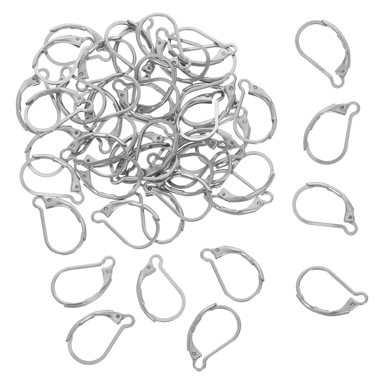 

50 шт. французских застежек-крючков для серег из нержавеющей стали, гипоаллергенные, для изготовления ювелирных изделий и рукоделия