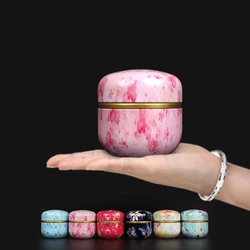 Mini Portable Tea Can Tinplate Storage Box, Creative Tea Coffee Sugar Storage Jars, Round Tin Box, Portable Sealed Jars