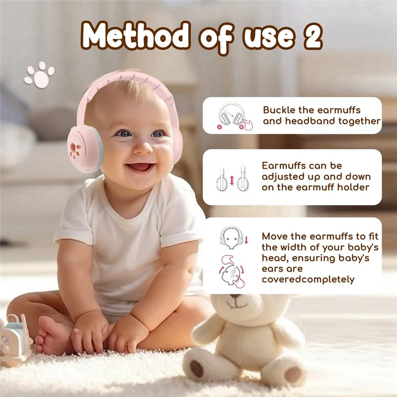 A63T- سماعات رأس لتقليل الضوضاء مناسبة للأطفال، تستخدم لحماية السمع وتحسين النوم. #5