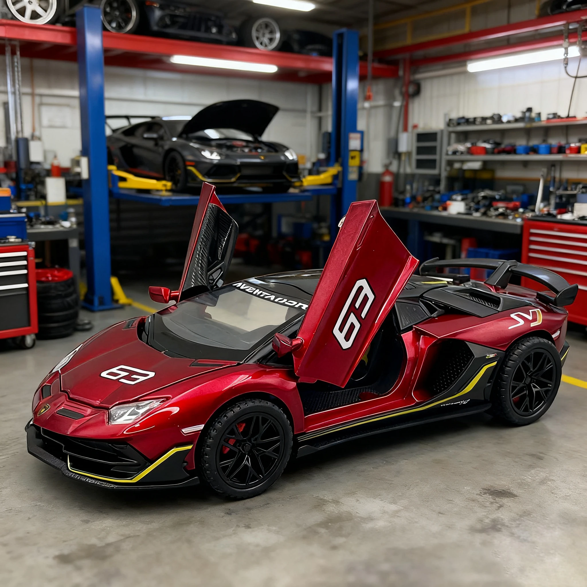 1:32 Lamborghinis Aventador SVJ63 Modello in lega Auto giocattolo Fonde sotto pressione Colata di metallo Suono e luce Auto Giocattoli per bambini Veicolo
