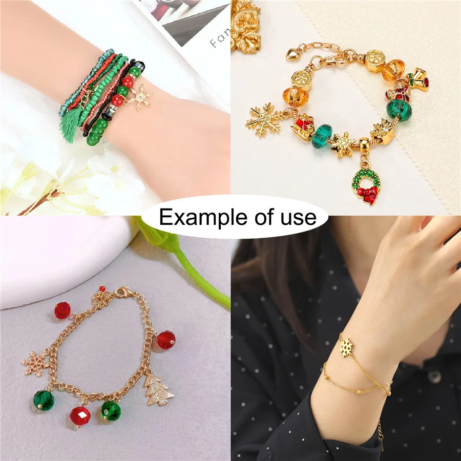 Julie Wang 100g/Pack Alloy Gold Color Christmas Snowflake Charms Random Mixed Decor Pendant Bracelet Jewelry Making Accessory