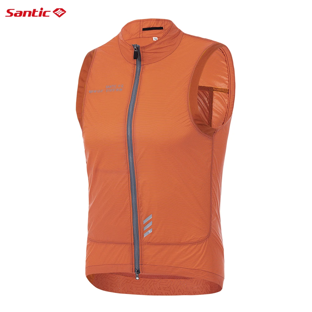 Santic Men Summer Cycling Vest Windproof Quick Dry Cycling Suit Vest Road Bike Ultra Light  Riding Tops W3C07035