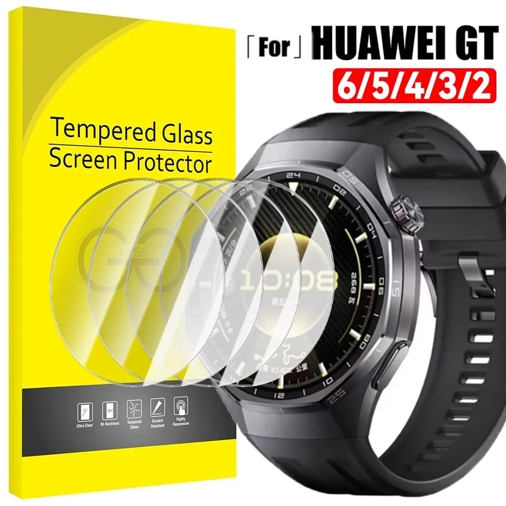 1-5Pcs Tempered Glass for Huawei Watch GT 6 5 4 3 2 41mm 46mm Screen Protector Anti-scratch Glass Protective Film for GT6 Pro