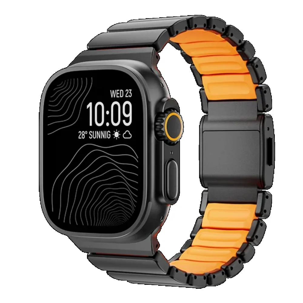 Metal Strap for Apple Watch 11 10 46mm Ultra 3 2 1 49mm Stainless Steel Magnetic Button Band IWatch Series 9 8 7 6 5 SE3 45/44mm