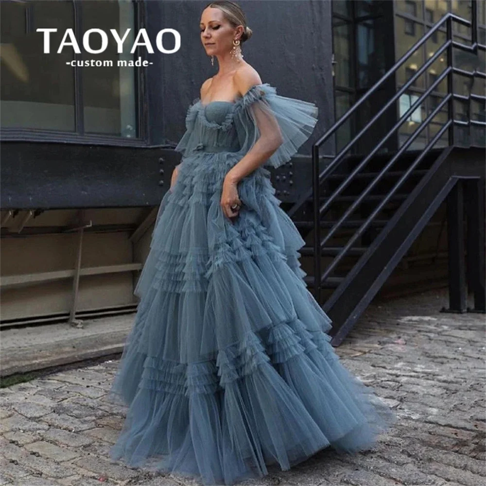 

New Modern Prom Dresses Sexy Strapless Sleeveless Evening Gowns Off-Shoulder Backless Party Dress Lace Ball Gowns Robe De Soirée