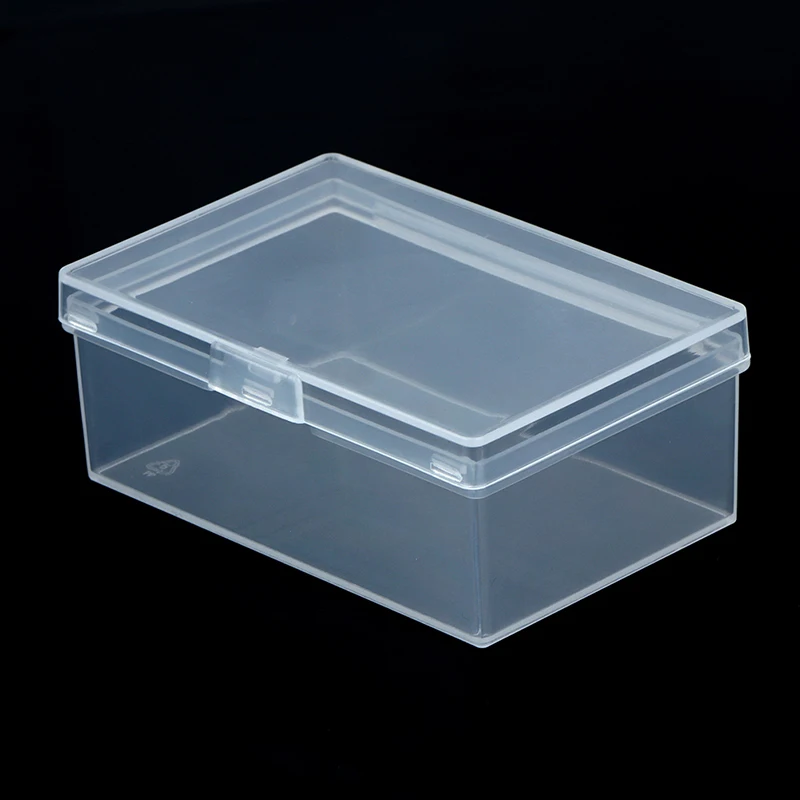 1PC Transparent Plastic Box Rectangular Hardware Classification Box With Lid Storage Electronic Parts With Lid Collection Box