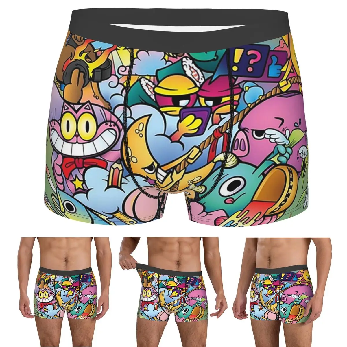 

Boxer Underpants Shorts Things In Life Cute Colorful Vexx Style Doodle Panties Men Soft Underwear for Homme Man Boyfriend Gift