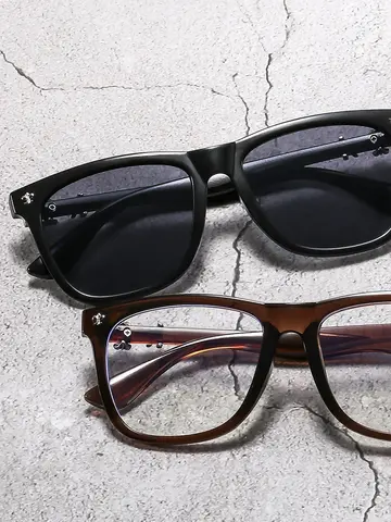 Óculos de Moda com Armação Quadrada para Mulheres e Homens, Anti Luz Azul, Óculos Vintage com Prescrição