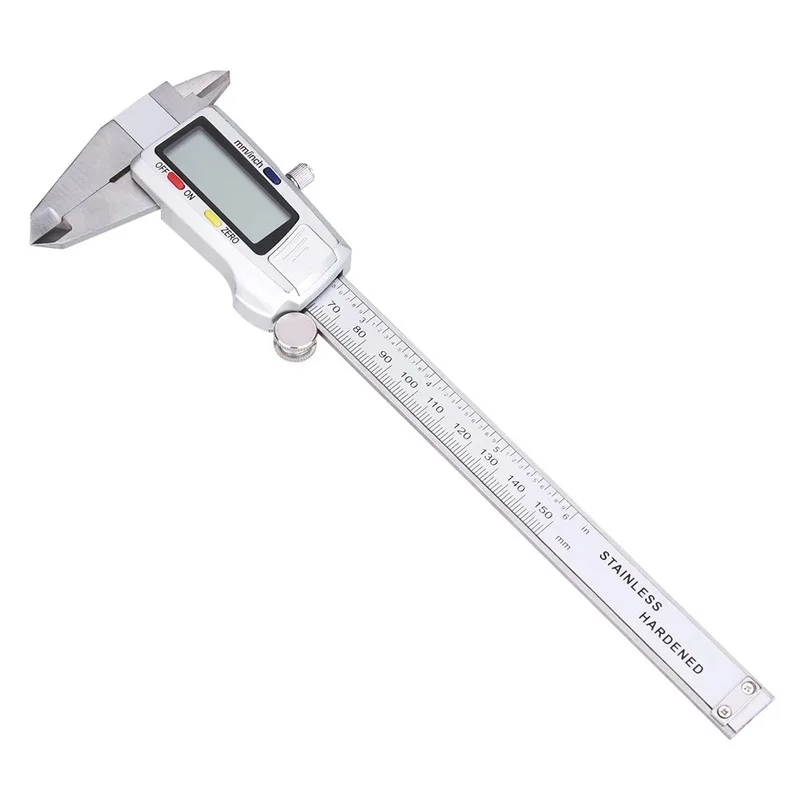 Calibradores Vernier de 150mm, herramienta de medición, calibrador Digital de acero inoxidable, regla Digital de 6 pulgadas, instrumento de medición