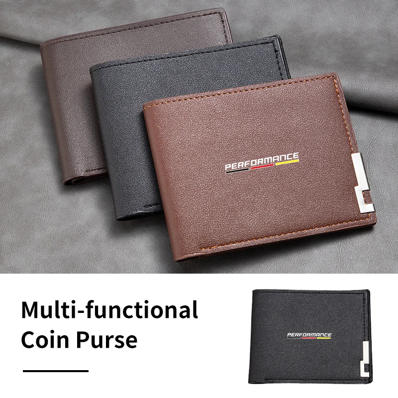 Car Logo Hand Bag Men Leather Zipper Business Wallet Card Holder For BMW E46 E90 F30 E60 F11 F30 F20 G20 E39 G30 E92 F80 F15 F25