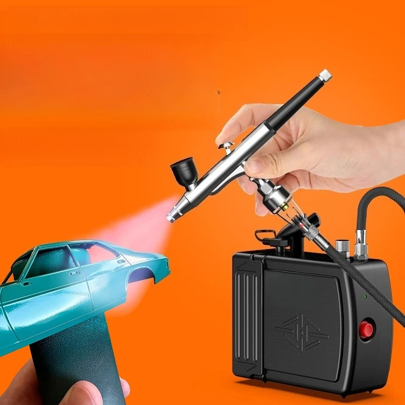 

Model Small Airbrush Air Pump Acrylic Paint Coloring Electric Spray Pen Baking Tattoo Covering Nail Art Spray Paint Gun