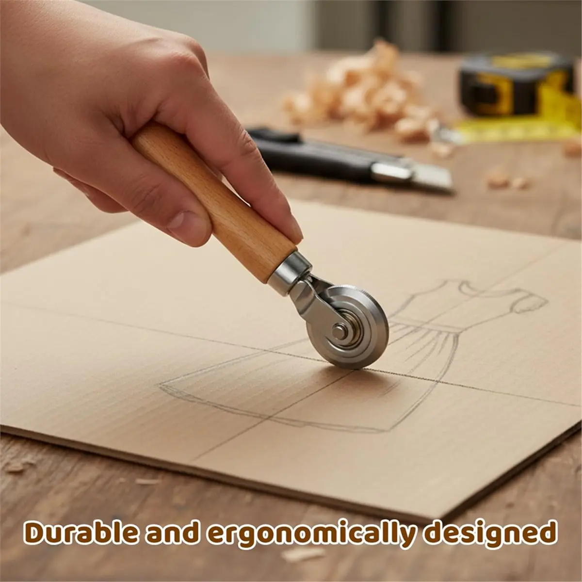 618 Mega Sale 3Pcs Box Resizer Tool, Cardboard Scoring Tool and Paper Perforator Tool, Includes Tracing Wheel and Measuring Tape