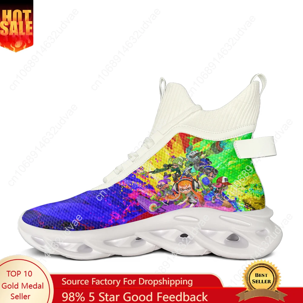 

Splatoons High Top Flats Sneakers Mens Womens Sports Running Shoes High Quality Sneaker Lace Up Mesh Footwear Custom Shoe