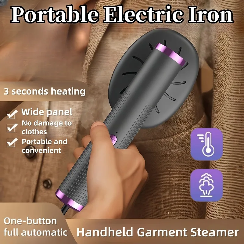 

Handheld Steamer Iron USB Portable Mini for Clothes Fast Heating Travel Garment Fabric Press Machine with Handle Home Use