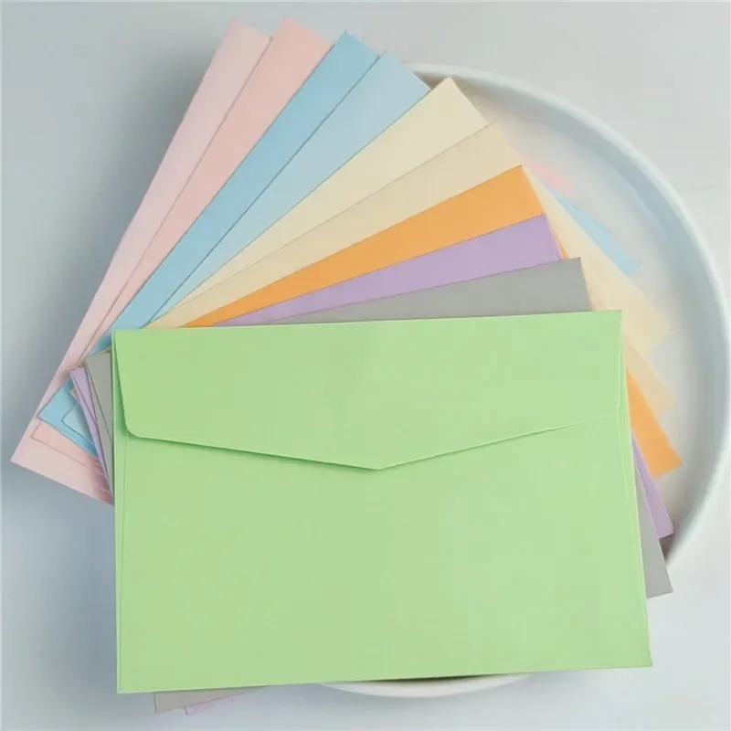 5pcs Macaron Color Envelopes Kawaii DIY Wedding Party Invitation Cards Cover Greeting Cards Envelopes Stationery Office Supplies