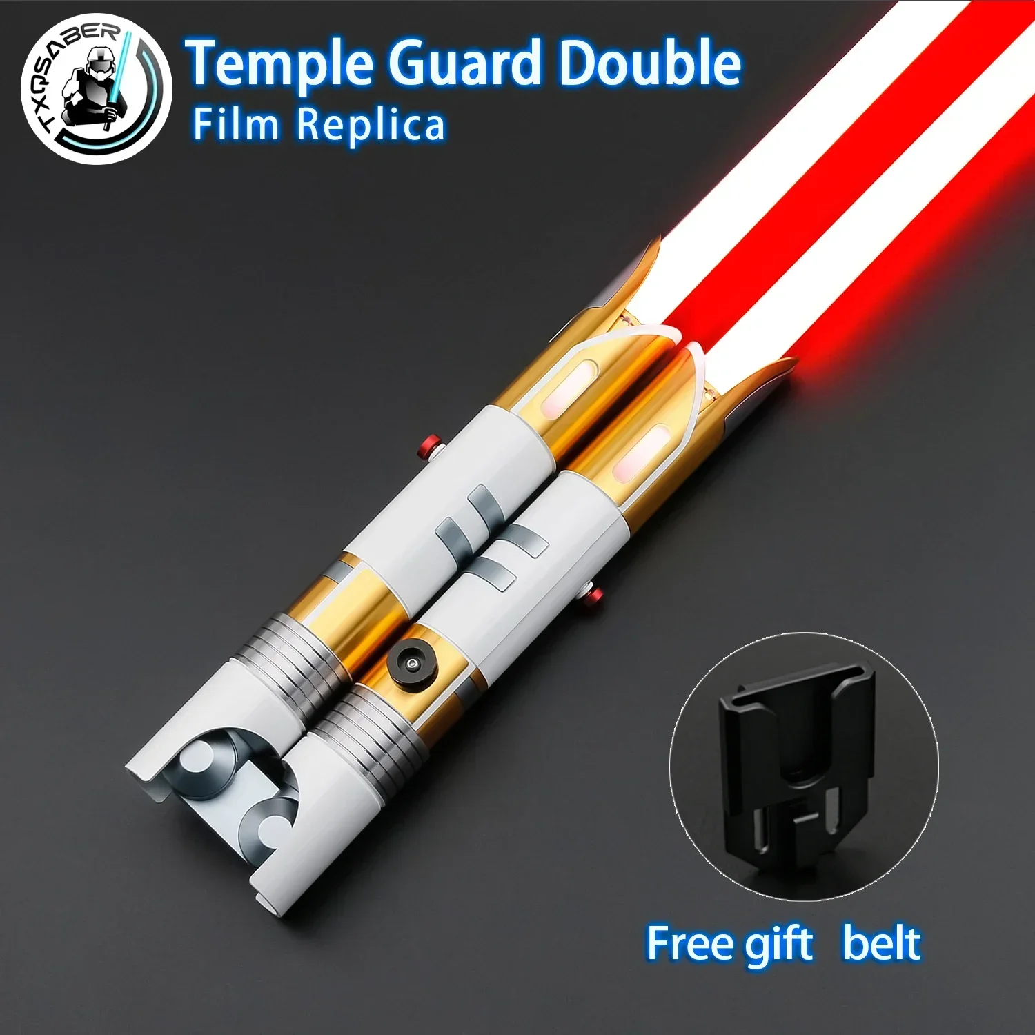 TXQSABER Jedi Temple Guard Double Blades sword Smooth Swing Metal Handle lightsaber Cosplay FOC jedi sword 12 Colors foc dueling