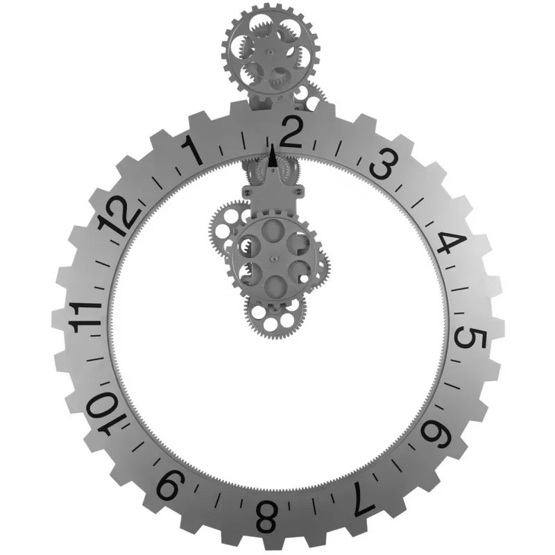 Vintage European Bell Gear Wall Clock Unique Steampunk Design DIY Decor for Living Room Home