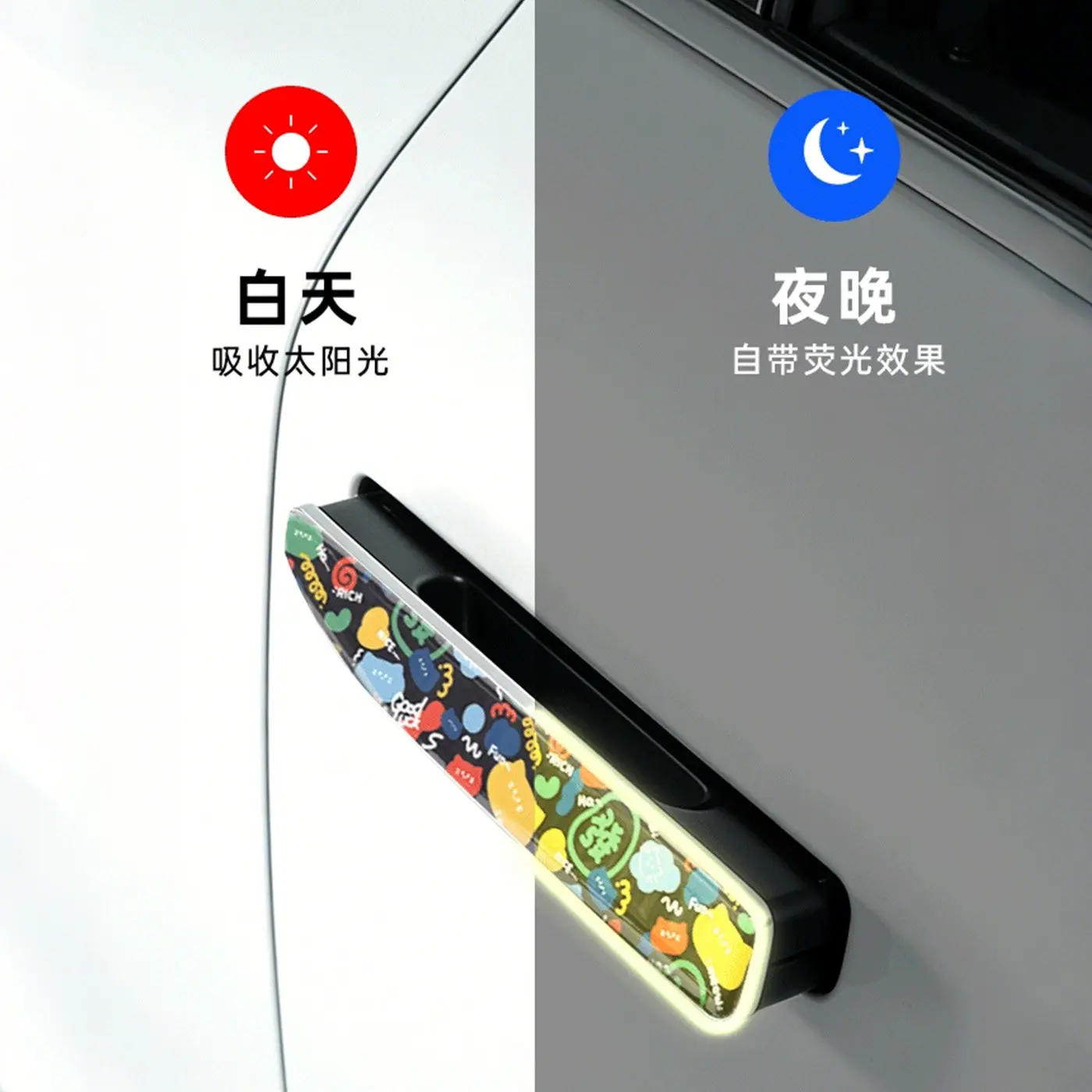 For Nio ES6 8 EC7 ET5 door handle cover sticker patch car door handle luminous protective film modified decorative accessories