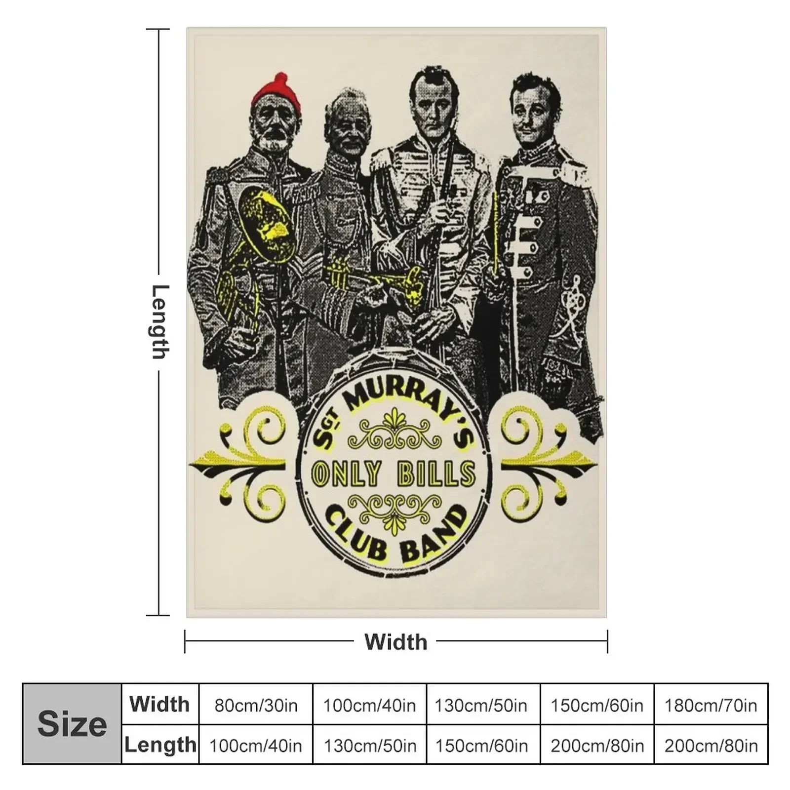 Sgt. Murray's Only Bills Club Band (Bill Murray) T-Shirt Throw Blanket couch cozy soft plush fuzzy picnic outdoor blanket