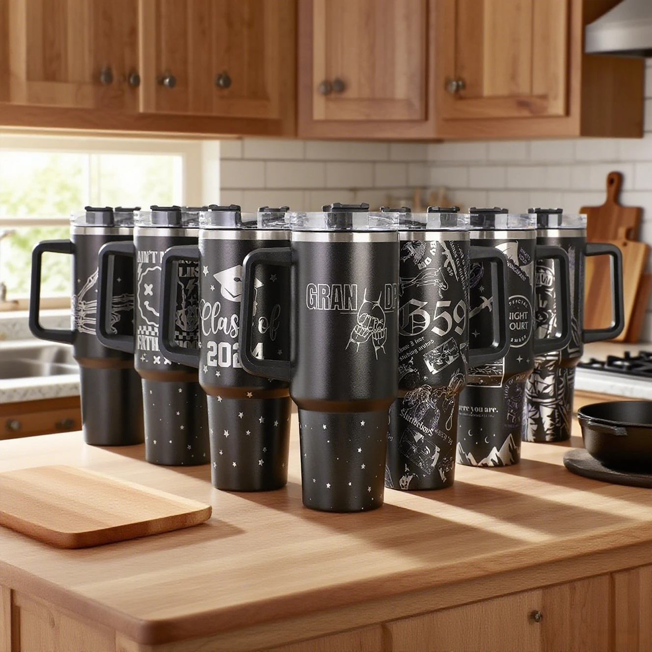 

40 унций 304 из нержавеющей стали с вакуумной изоляцией, автомобильная дорожная чашка с ручкой, соломенная портативная чашка с двойными стенками для наружного использования