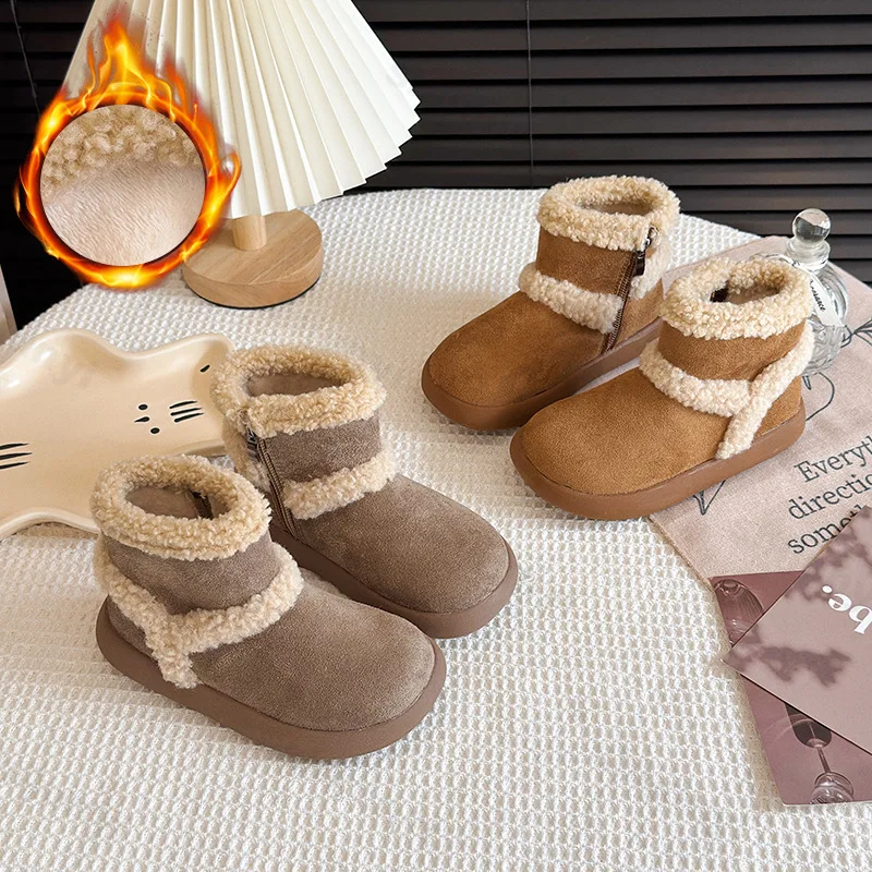 

Детская хлопковая обувь. Новые зимние легкие удобные нескользящие зимние ботинки для девочек. Короткие сапоги для мальчиков с боковой молнией.