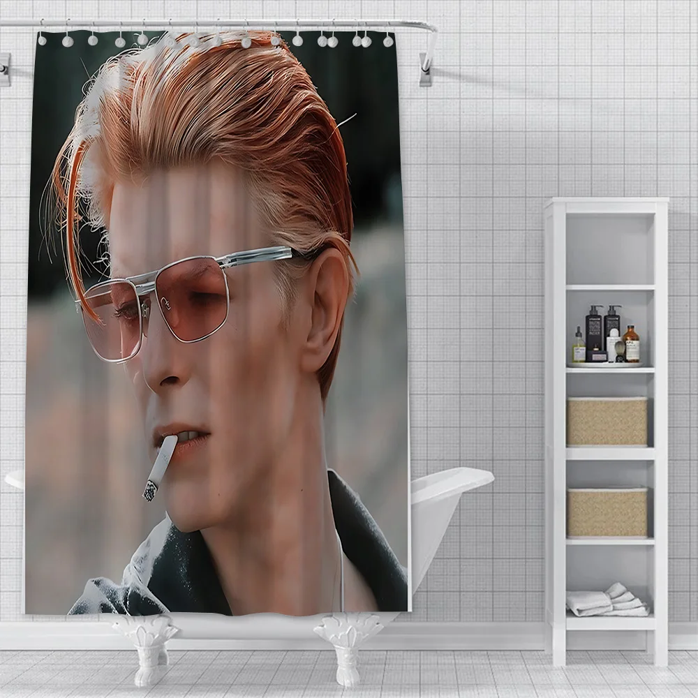 Singer David Bowies Shower Curtain Waterproof Polyester Fabric Paint Colorful Bath Curtain Home Bathroom Decor Curtain With Hook