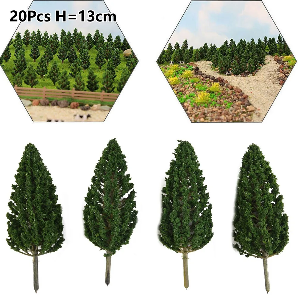 

20Pcs Model Trees 13CM Model Pine Trees HO Scale Train Railroad Landscape Layout Diy Micro-landscape Decration