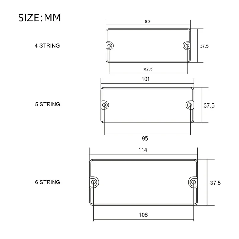 4/5/6 String Sealed Soapbar 2 Hole Bass Guitar Pickup Double Coil Humbucker Pickup Ceramic Magnet Bass Guitar Accessories