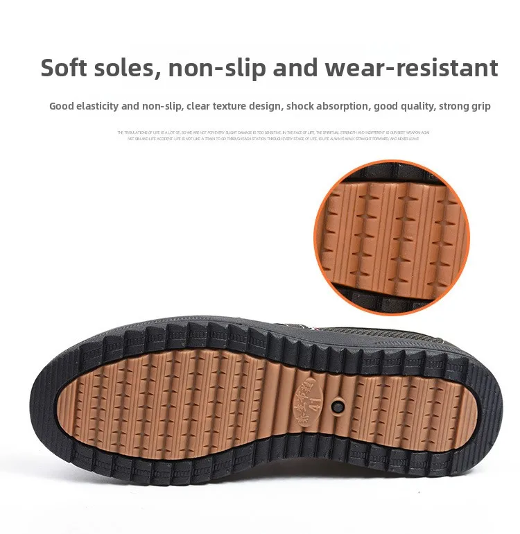 Herren Mesh Freizeitschuhe mit Elastischem Riemen, Weicher Gummisohle, Rutschfest, Atmungsaktiv, für Gehen, Arbeiten und Autofahren – Detail 9