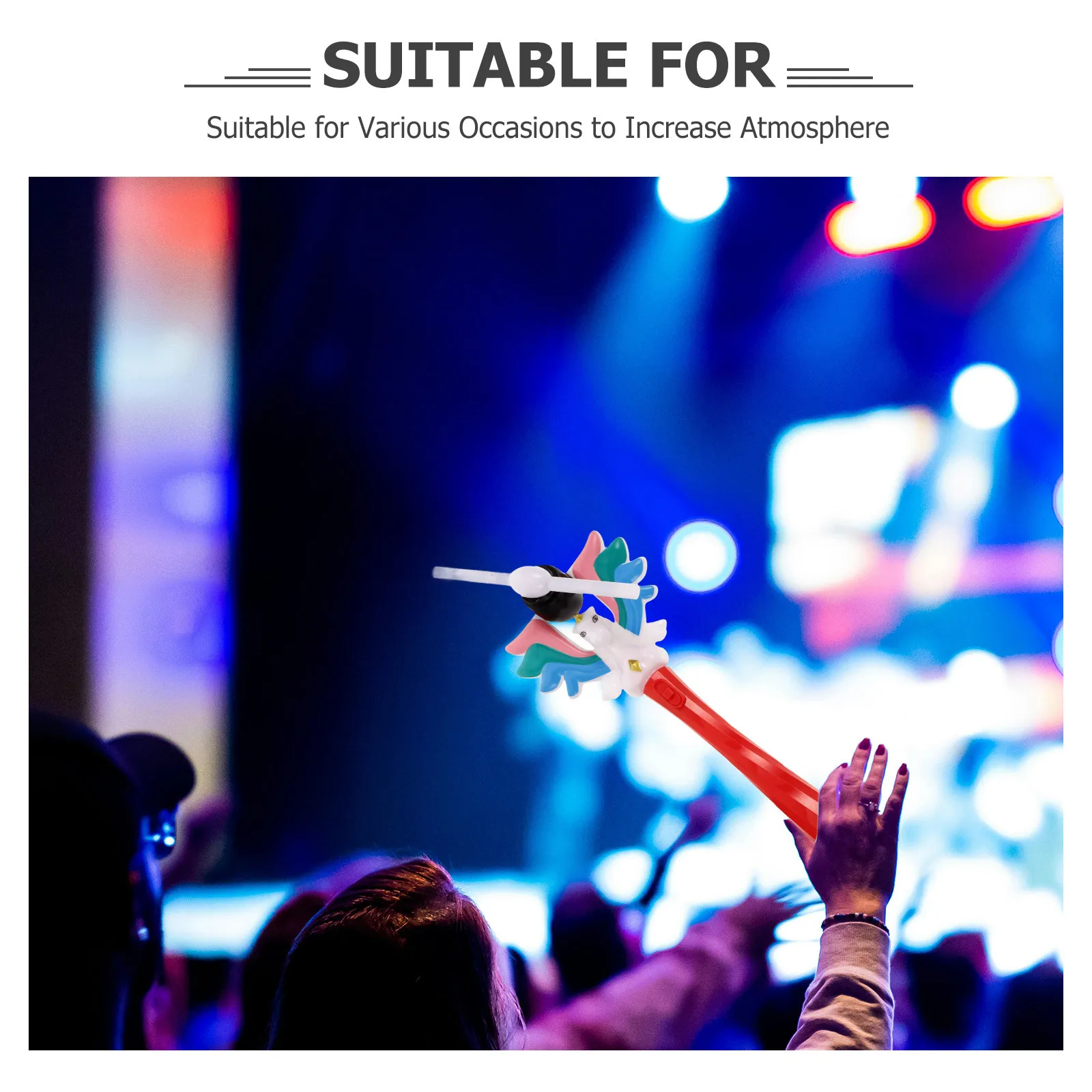 Varinha elétrica de unicórnio com luz rotativa, luzes led, som de casco de cavalo, música para crianças, festa de casamento, dia das bruxas, bastão brilhante
