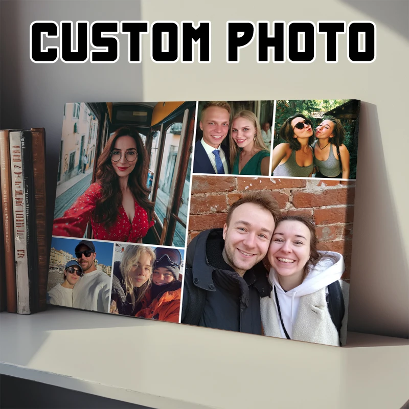 قطعة واحدة من ملصقات الحائط متعددة الصور، هدية الذكرى السنوية، دافئة، ديكور منزلي حديث، لوحة قماشية بدون إطار #1