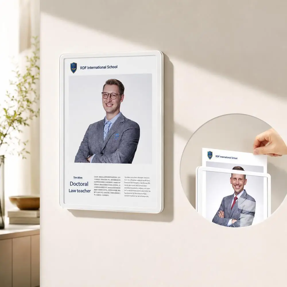 A4 No Drill Floating Display Board for Wall Mounting