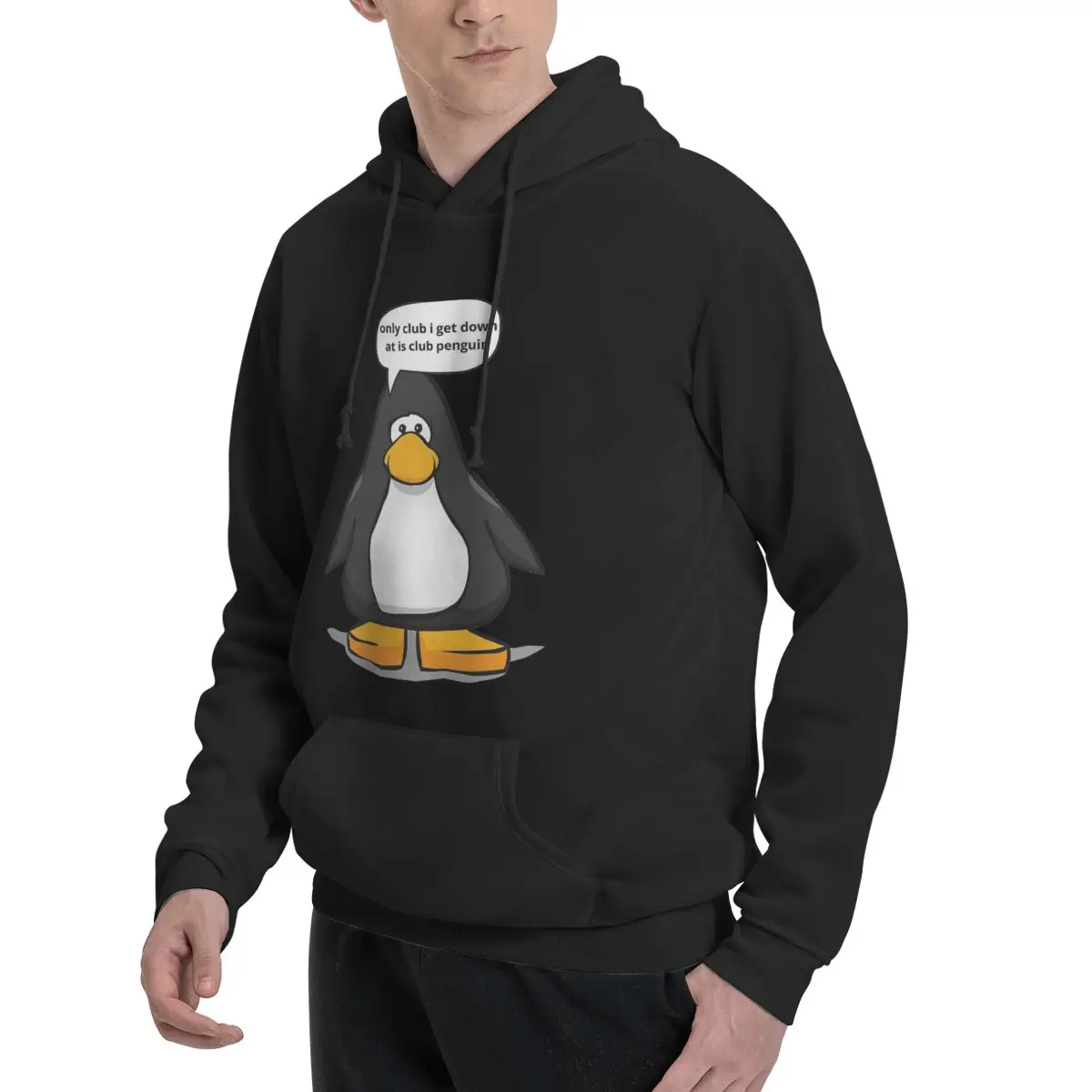 Capuz de poliéster Club Penguin masculino, moletom quente, dif cores tamanhos