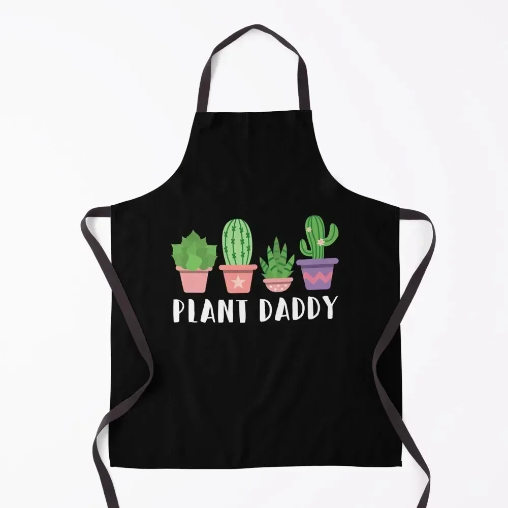 

Succulent Plant Daddy Funny Cactus Gardening Apron Kitchen New 2022 Year kitchen gadgets Chef Uniform Women Apron