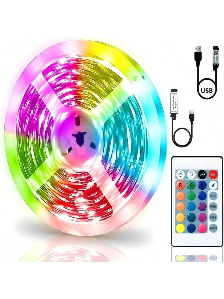

E-sports atmosphere USB light strip changes color with music rgb self-adhesive low voltage 5v smart LE D light bar set