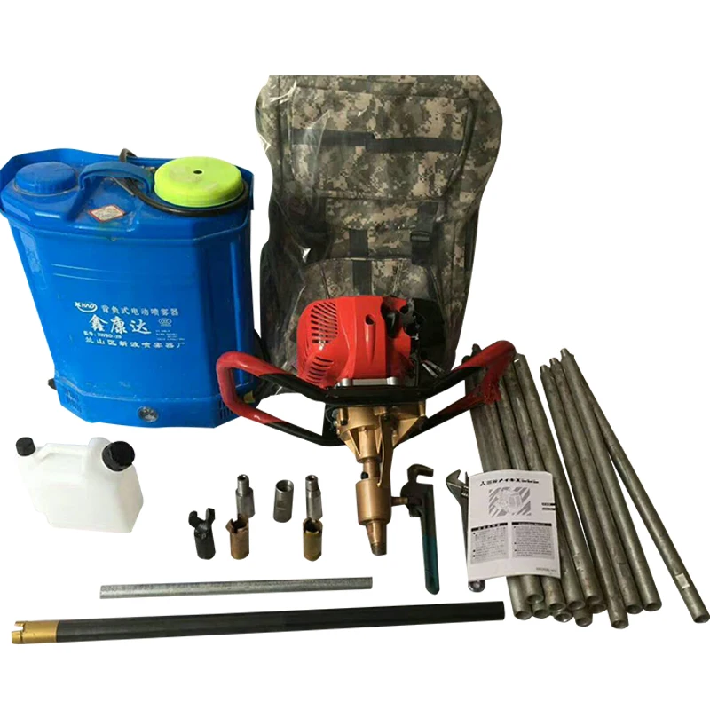 맞춤형 소형 무수 충격식 코어 드릴링 장비, 토양 및 암반 샘플링용 토양 배낭형 코어 샘플링 드릴링 장비