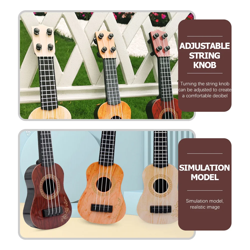 Mini Ukulele Simulation Toys Model Kids Guitar Musical Instruments Plastic Children Models Playthings